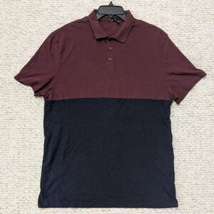 ASOS Men's 2XL Long Colorblock Burgundy Polo Shirt Streetwear Dadcore Minimalist